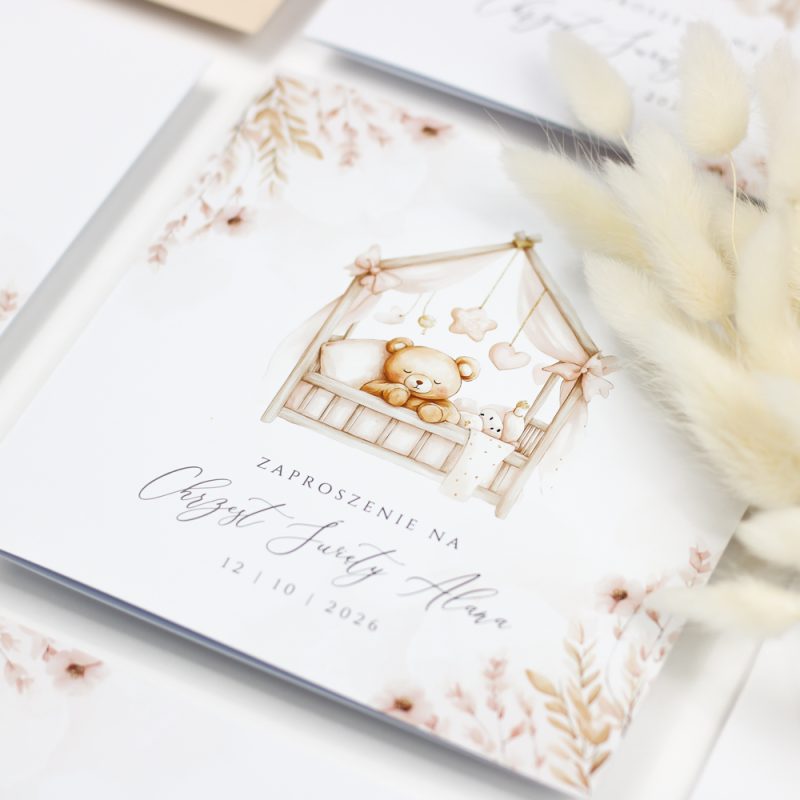 Zaproszenie na chrzest - SŁODKI MIŚ