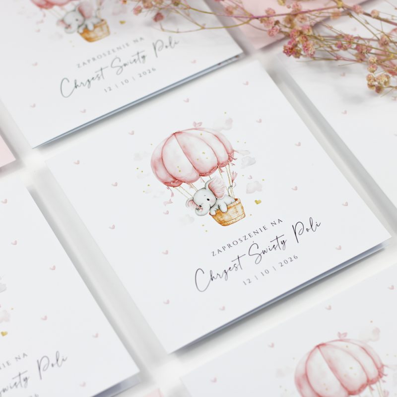 Zaproszenie na chrzest - SŁONIK
