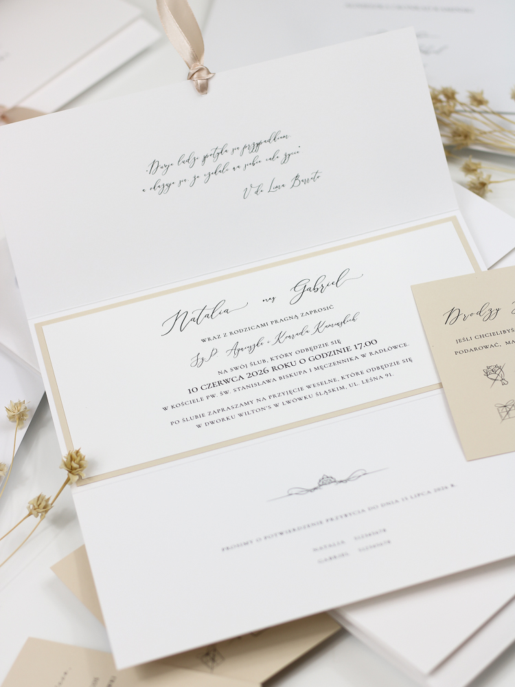 zaproszenie ślubne w stylu dworskim Eloise